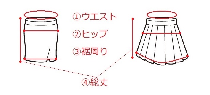 スカート採寸方法